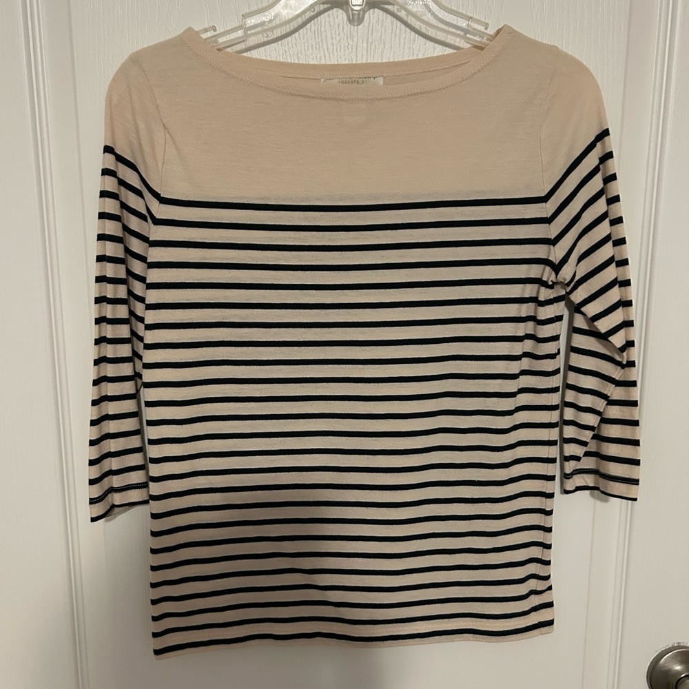 Striped Women's Top - Black and Cream